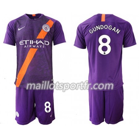 Maillot de Foot Manchester City Gundogan 8 Enfant Troisieme 2018/19
